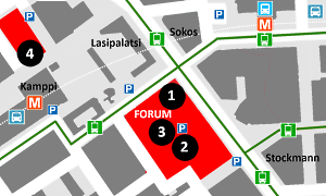 Nro 3: Forum Campus, Kukontori, Yrjönkatu 29 C