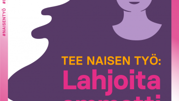 Piirros pitkähiuksisesta naisesta.