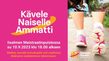 Kävele Naiselle Ammatti -tapahtuma Iisalmessa 10.9.2023