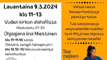 Tapahtumatiedote Tanssi Naiselle Ammatti.