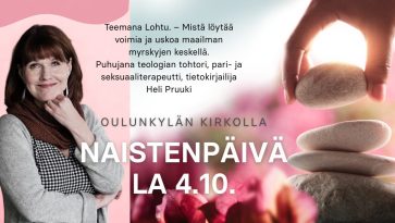 Nainen (Heli Pruuki), sileitä kiviä pinossa