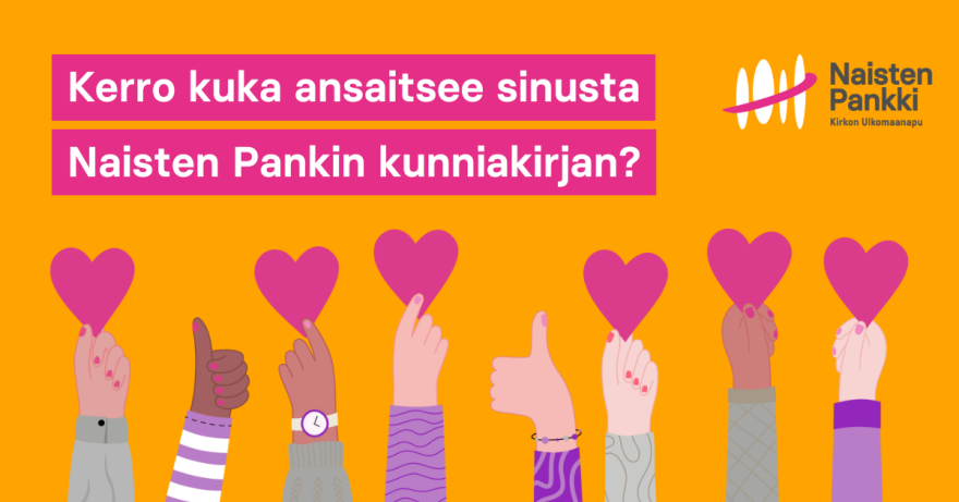 Käsiä pitelemässä sydämiä.