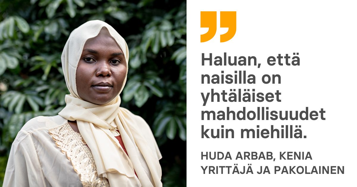 Huivipäinen nainen.