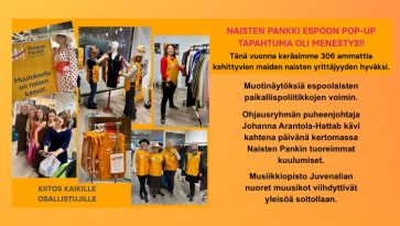 KUvakollaasi oranssiliivisistä naisista.